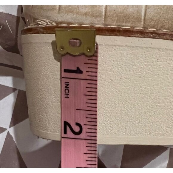 NWT Anthropologie Cream Croc Print Leather Platform Boots Size 6.5narrow - Picture 5 of 6